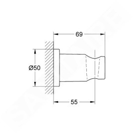 Grohe Rainshower - Support mural de douchette, supersteel 27074DC0