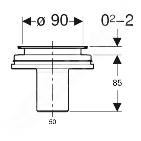Geberit Accessoires - Ensemble de vidange de douche, pour installation sur le sol, sans stoppeur d'odeurs 150.592.00.1
