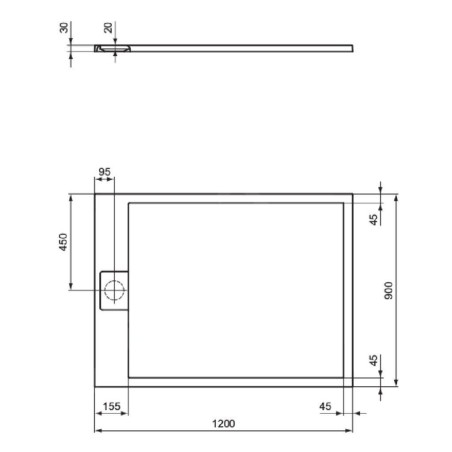 Ideal Standard i.Life - Receveur de douche 120x90 cm, Anti-Slip, blanc T5221FR