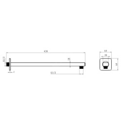 kielle Accessoires - Bras de douche 430 mm, chrome 20201010