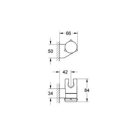 Grohe Tempesta - Support mural de douchette, chrome 27595000