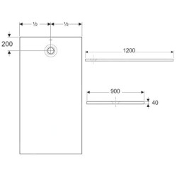 Geberit Olona - Receveur de douche 1200x900 mm, blanc 550.764.00.1