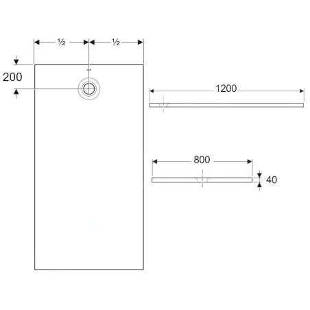 Geberit Olona - Receveur de douche 1200x800 mm, blanc 550.763.00.1