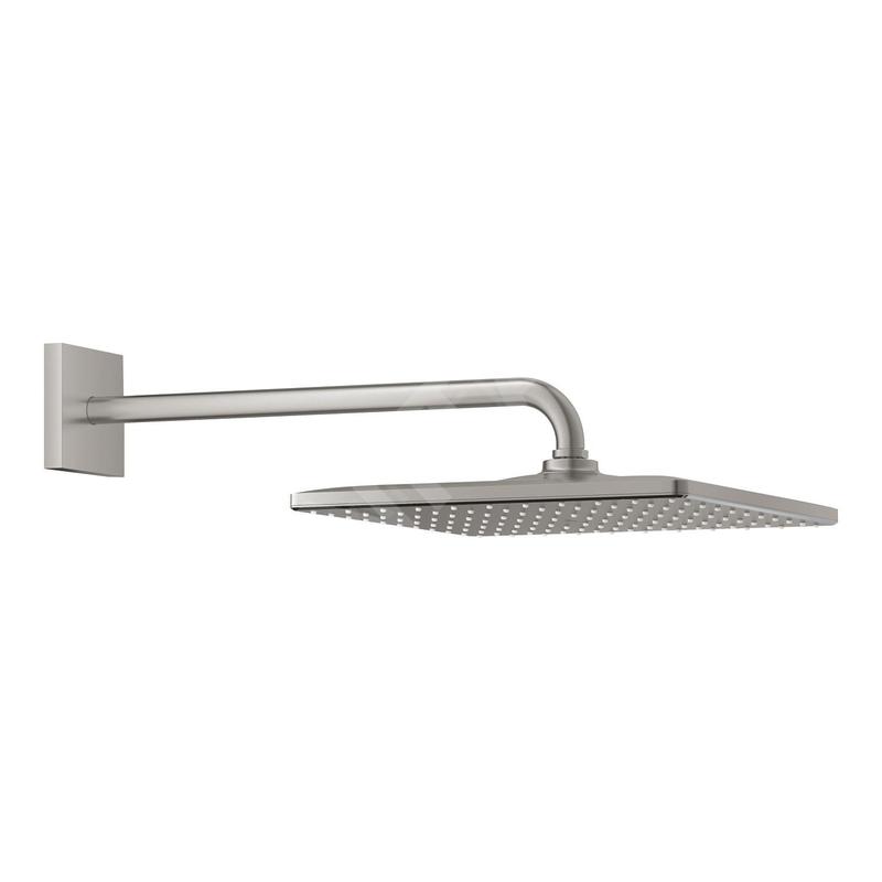 Grohe Rainshower - Douche de tête 310, Mono Cube 9,5 l/min, 1 jet, bras de douche 42 cm, supersteel 26564DC0