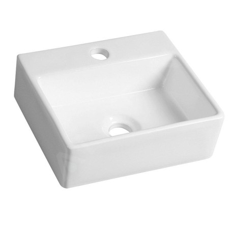 Sapho Small - Lave-mains GIULIA, 335x290 mm, avec un trou pour robinet, blanc BH7002