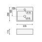 Sapho Small - Lave-mains GIULIA, 335x290 mm, avec un trou pour robinet, blanc BH7002