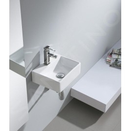Sapho Small - Lave-mains GIULIA, 335x290 mm, avec un trou pour robinet, blanc BH7002