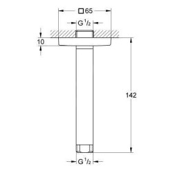 Grohe Rainshower - Bras de douche 142 mm, chrome 27485000