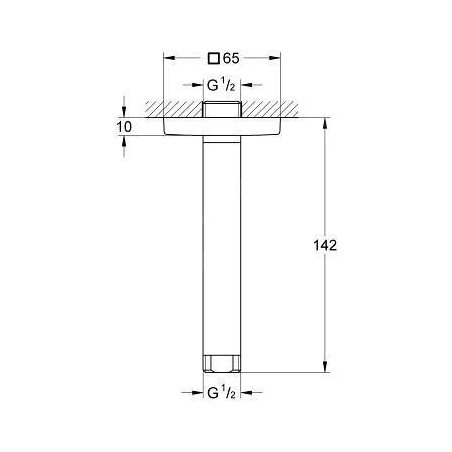 Grohe Rainshower - Bras de douche 142 mm, chrome 27485000