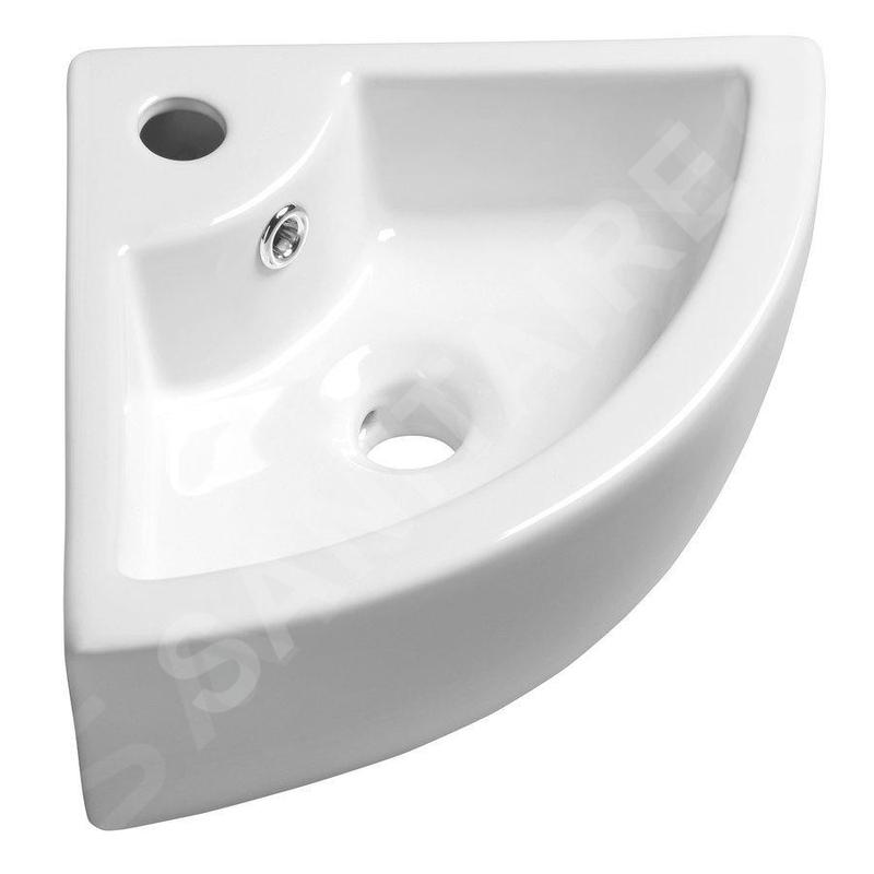 Sapho Lavabos - Lave-mains d'angle Gynt 330x330 mm, avec un trou pour robinet, blanc AR154