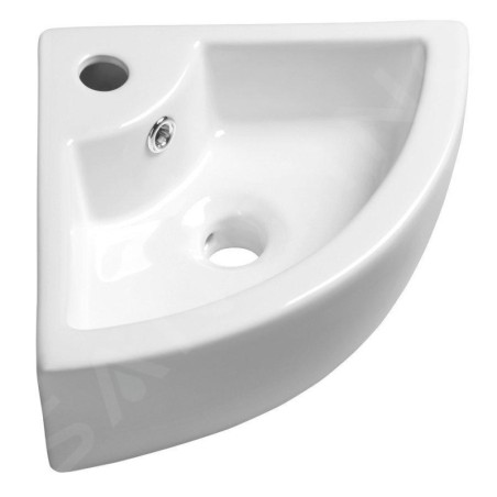 Sapho Lavabos - Lave-mains d'angle Gynt 330x330 mm, avec un trou pour robinet, blanc AR154