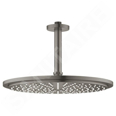 Grohe Rainshower Cosmopolitan - Douche de tête 310, bras de douche 142 mm, un jet, graphite foncé brossé 26067AL0
