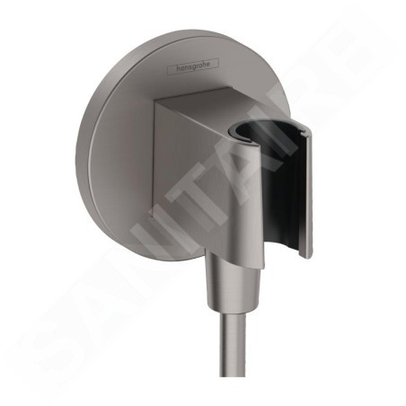 Hansgrohe Fixfit - Coude de raccordement avec support, chrome noir brossé 26888340