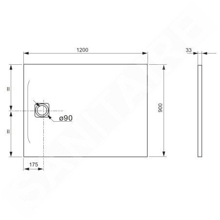 Laufen Pro - Receveur de douche 1200x900 mm, béton gris mat H2109580790001