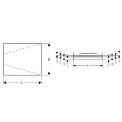 Geberit Accessoires - Receveur de douche 1200 x 900 mm, à carreler, avec pente en V 154.254.00.1