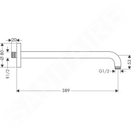 Hansgrohe Aktiva - Bras de douche 389 mm, or poli 27413990