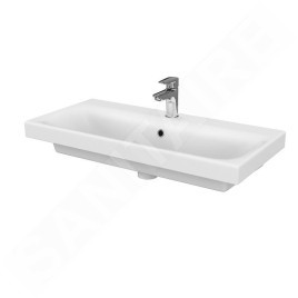 Cersanit Moduo - Lavabo 80x38 cm, avec trop-plein, trou pour robinetterie, blanc K116-012