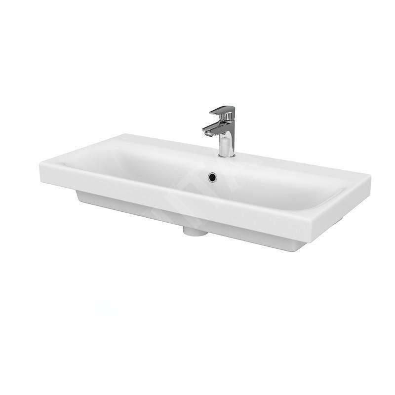 Cersanit Moduo - Lavabo 80x38 cm, avec trop-plein, trou pour robinetterie, blanc K116-012