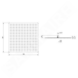 Sapho Slim - Douche de tête Slim, 500x500 mm, inox poli MS565