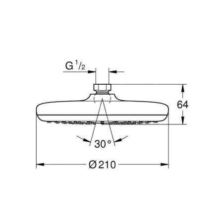 Grohe Vitalio Start - Douche de tête, diamètre 210 mm, 1 jet, chrome 26415000