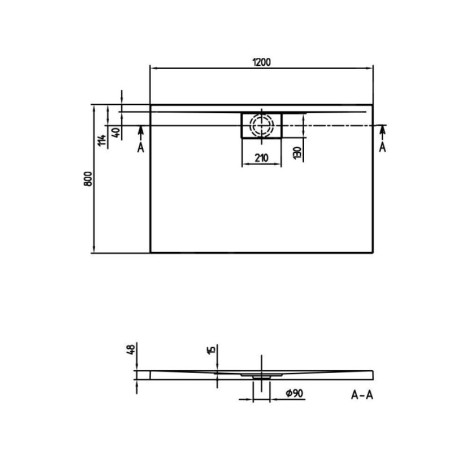 Villeroy & Boch Architectura MetalRim - Receveur de douche, 800x1200 mm, blanc alpin UDA1280ARA248V-01