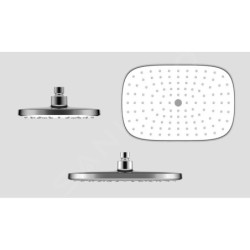 kielle Vega - Douche de tête 260, 1 jet, bras de douche 350 mm, chrome / blanc 20118SE0