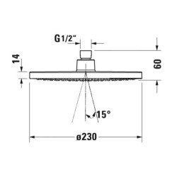 Duravit Douches - Douche de tête, diamètre 230 mm, blanc/chrome UV0660017010