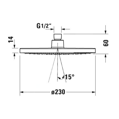 Duravit Douches - Douche de tête, diamètre 230 mm, blanc/chrome UV0660017010