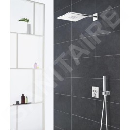 Grohe Rainshower SmartActive Cube - Douche de tête 310, bras de douche 430 mm, 2 jets, blanc lunaire 26479LS0
