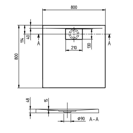 Villeroy & Boch Architectura MetalRim - Receveur de douche, 800x800 mm, VilboGrip, blanc alpin UDA8080ARA148GV-01