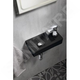 Sapho Small - Lave-mains ZOE 370x180 cm, sans trop-plein, trou pour robinet à droite, noir mat AR495B