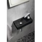 Sapho Small - Lave-mains ZOE 370x180 cm, sans trop-plein, trou pour robinet à droite, noir mat AR495B