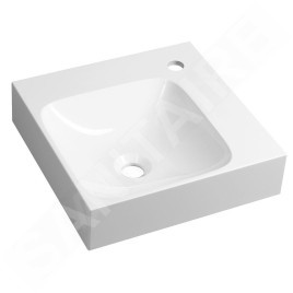 Sapho Lavabos - Lave-main 40x40 mm, sans trop-plein, trou pour robinet, blanc EN040R