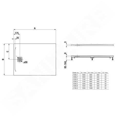 Laufen Pro - Receveur de douche 1000x800 mm, blanc H2109510000001