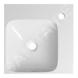 Sapho Lavabos - Lave-main 40x40 mm, sans trop-plein, trou pour robinet, blanc EN040R