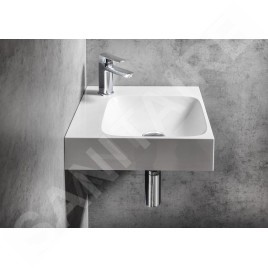 Sapho Lavabos - Lave-main 40x40 mm, sans trop-plein, trou pour robinet, blanc EN040R
