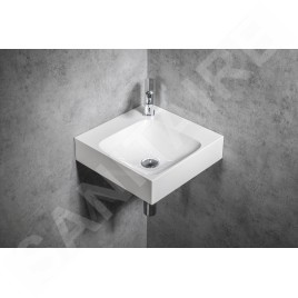 Sapho Lavabos - Lave-main 40x40 mm, sans trop-plein, trou pour robinet, blanc EN040R