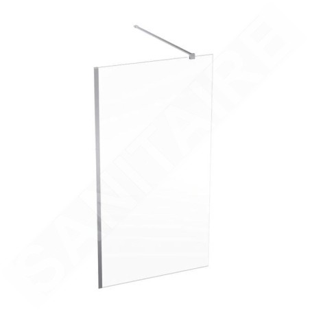 Geberit GEO - Paroi de douche Walk-In, 110x200 cm, argent/verre clair 560.149.00.2