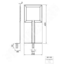 Steinberg 390 - Douche de tête slim, 430x200 mm, inox 390 1620