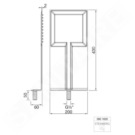 Steinberg 390 - Douche de tête slim, 430x200 mm, inox 390 1620
