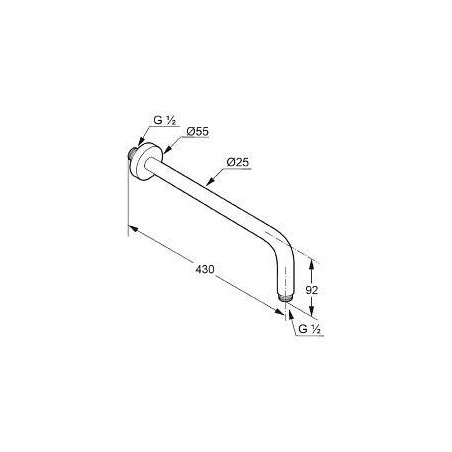 Kludi A-Qa - Bras de douche 400 mm, chrome 6651405-00
