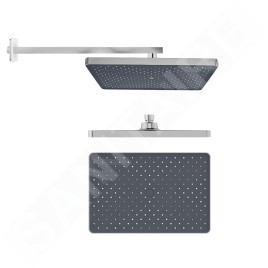 kielle Vega - Douche de tête, 360 x 240 mm, 1 jet, bras de douche 430mm, chrome/noir 20118SE1
