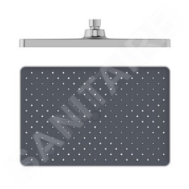 kielle Vega - Douche de tête, 360 x 240 mm, 1 jet, bras de douche 430mm, chrome/noir 20118SE1