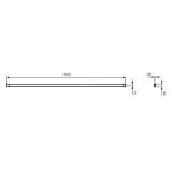 Ideal Standard i.Life - Bras de fixation, au plafond, silver bright T4892EO