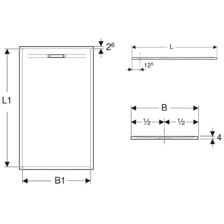 Geberit Sestra - Receveur de douche 1000x800 mm, gris 550.262.00.2