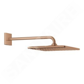 Grohe Rainshower - Douche de tête 310, Mono Cube 9,5 l/min, 1 jet, bras de douche 42 cm, Warm Sunset brossé 26564DL0