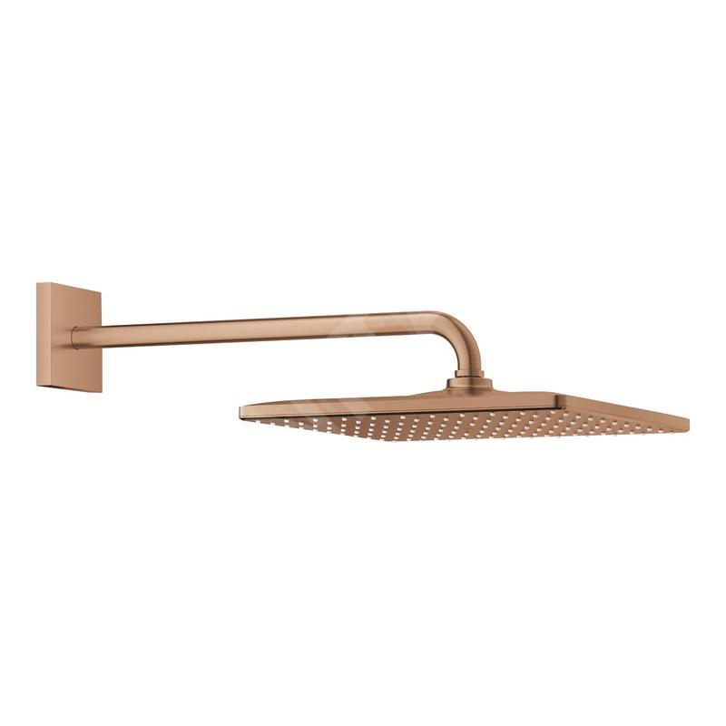 Grohe Rainshower - Douche de tête 310, Mono Cube 9,5 l/min, 1 jet, bras de douche 42 cm, Warm Sunset brossé 26564DL0