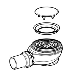 Geberit Setaplano - Garniture de vidange de douche pour baignoire de douche Setaplano, hauteur du bouchon : 50 mm 154.016.00.1