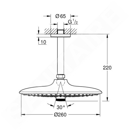 Grohe Euphoria SmartControl - Douche de tête 260, 3 jets, bras de douche 142 mm, chrome 26461000