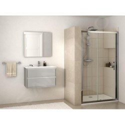Ideal Standard Connect 2 - Porte de douche coulissante, 2 pièces, 1.300 mm, silver bright/verre clair K9279EO